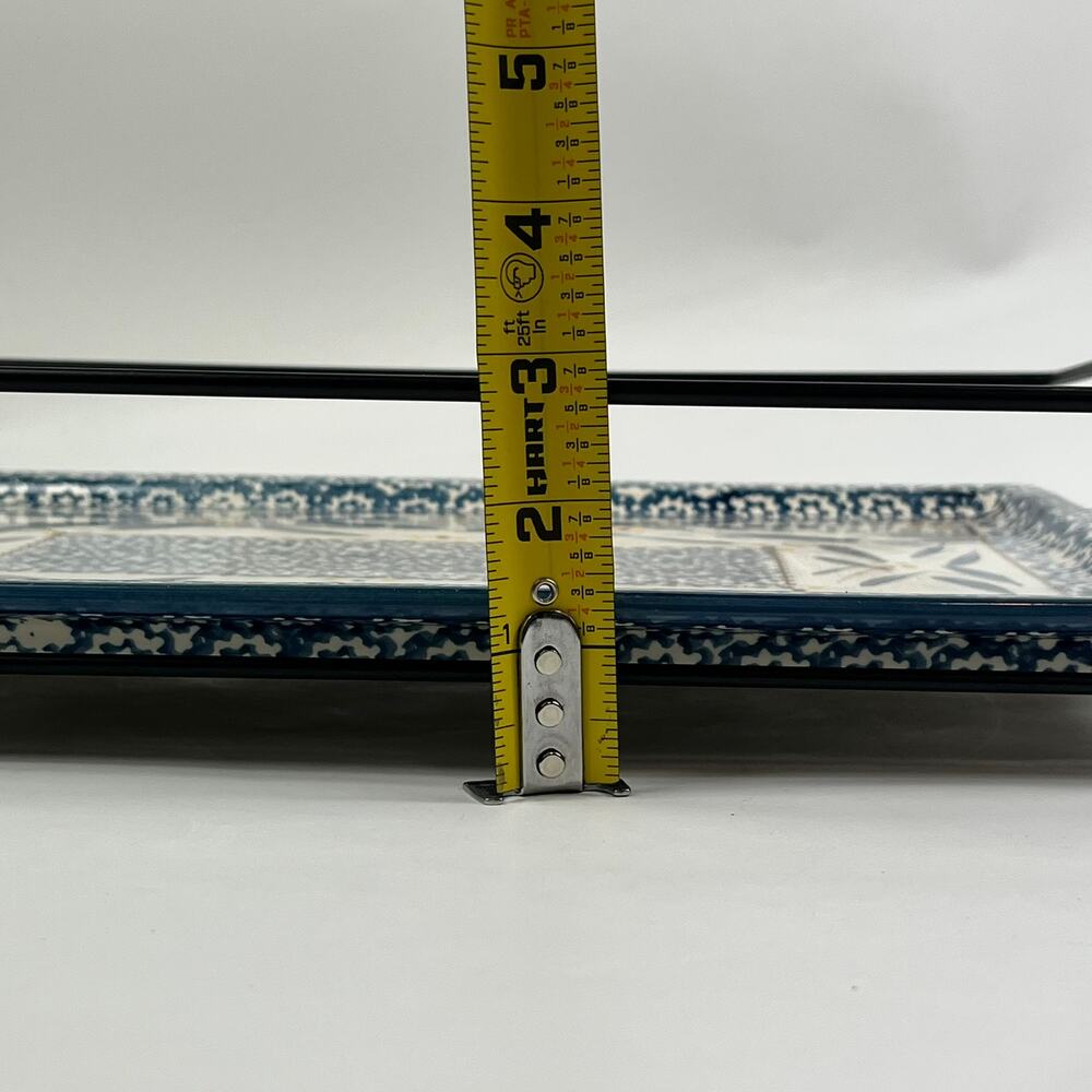 Temptations Old World Extra Large Rectangular Serving Platter With Rack 16" Dish - Picture 13 of 13